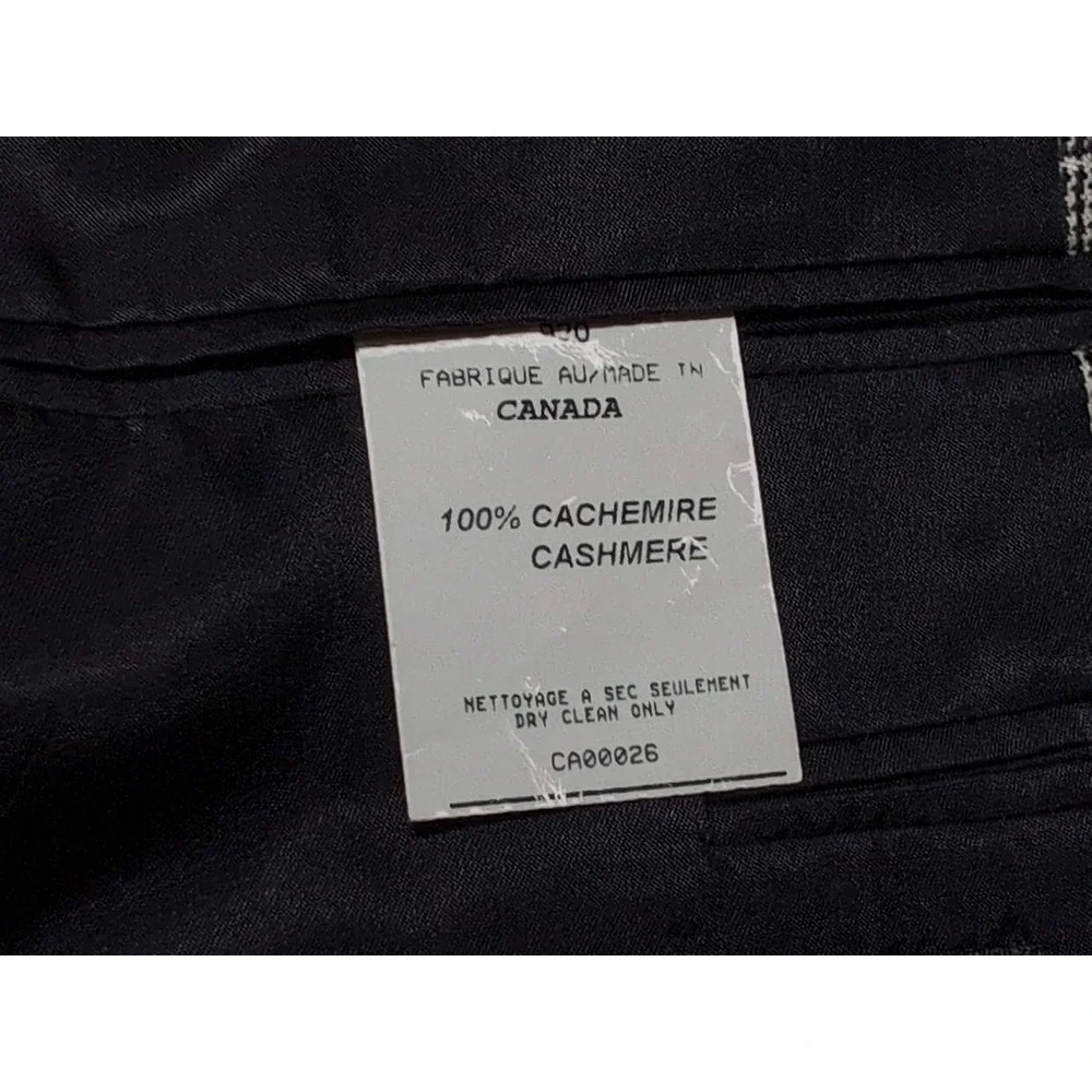 LORO PIANA SFI Jacobsons 100% Cashmere Blazer Sport Coat 44 Long Black Plaid